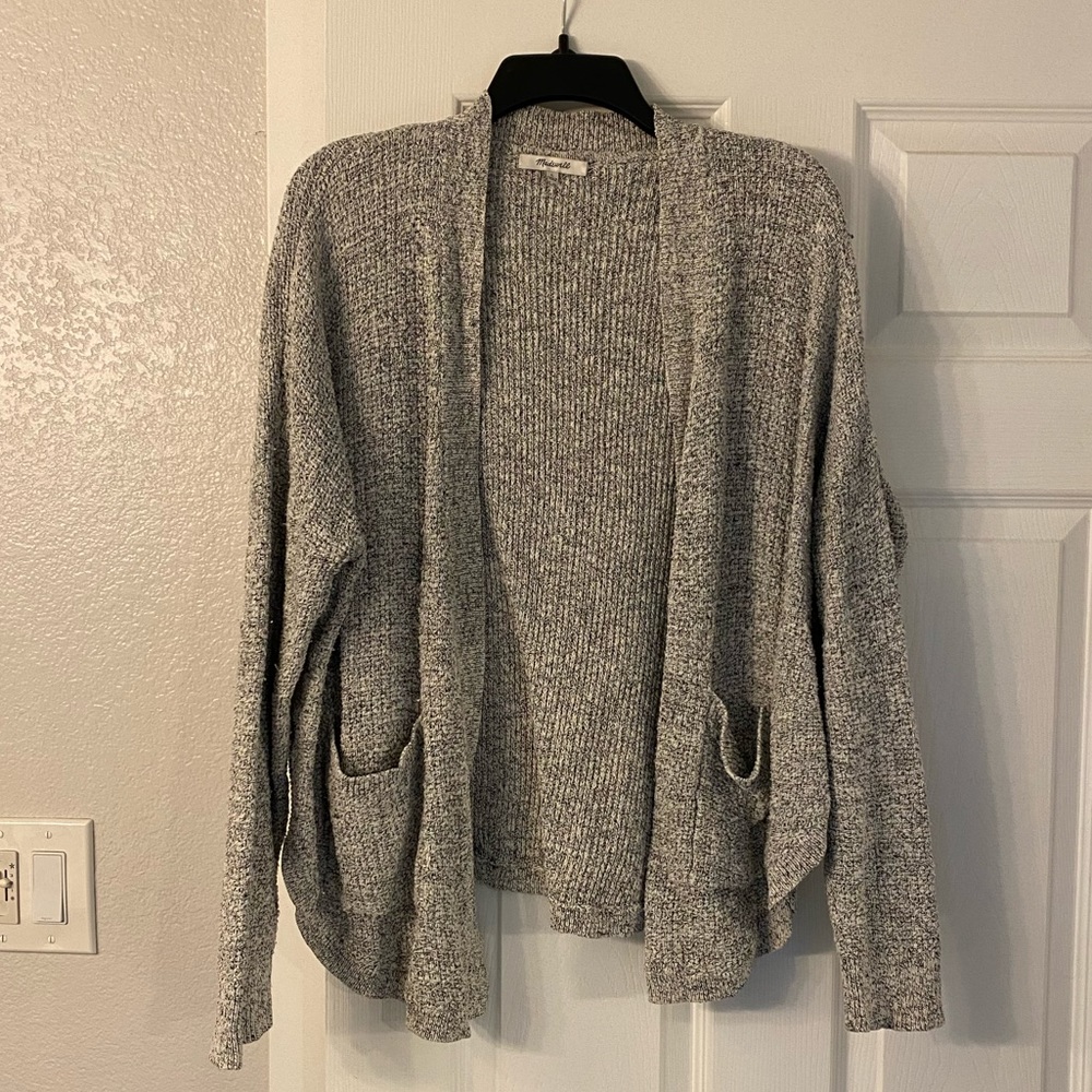 ✨ Madewell slouchy cardigan sweater marled grey